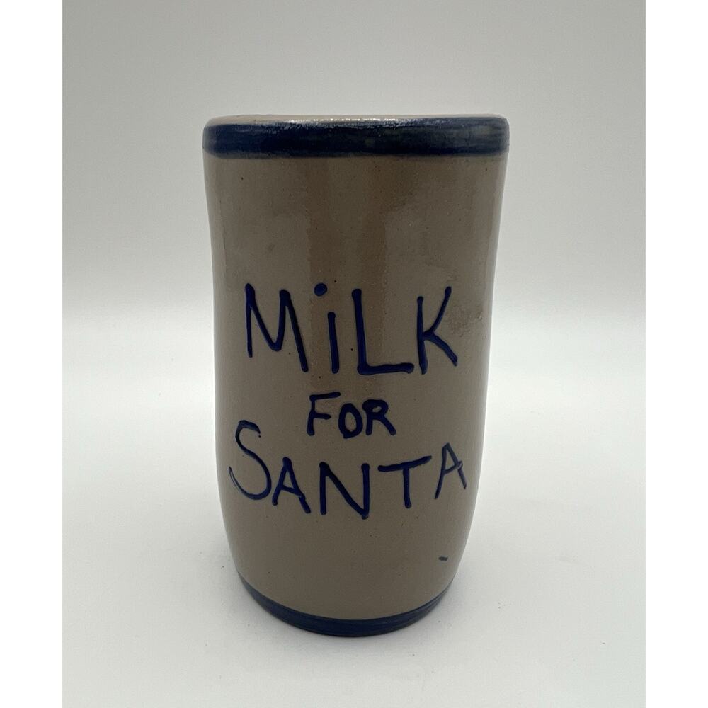 Beaumont Brothers Pottery BBP Salt Glazed Milk for Santa Christmas Cup 5” Signed